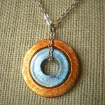 Washer Necklace: Orange and..