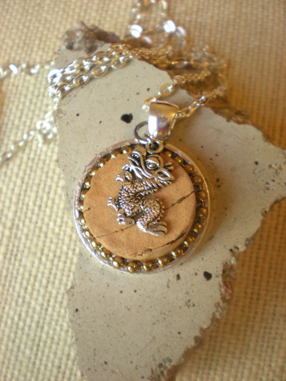 Wine Cork Necklace - Dragon