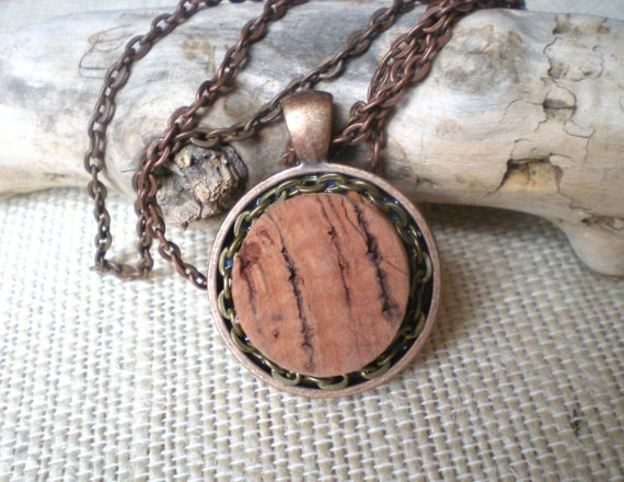 Wine Stained Wine Cork Necklace