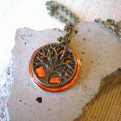 Tree of Life Necklace: Fiery Orange